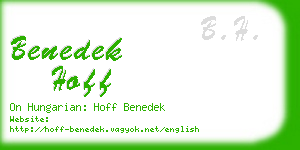 benedek hoff business card